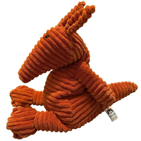 Jellycat Cordy Roy Aardvark Stuffed Animal Orange Corduroy Plush - Picture 2 of 6